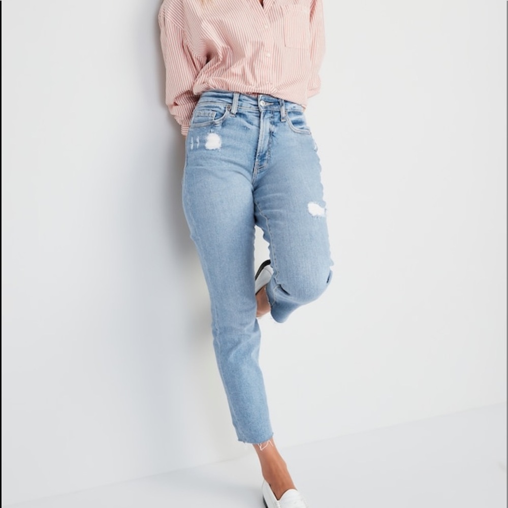 High-Waisted Straight Jeans